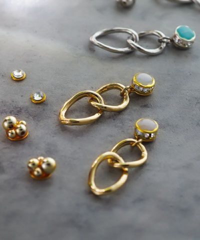 リングチェーン×メタルビジューの3点SET