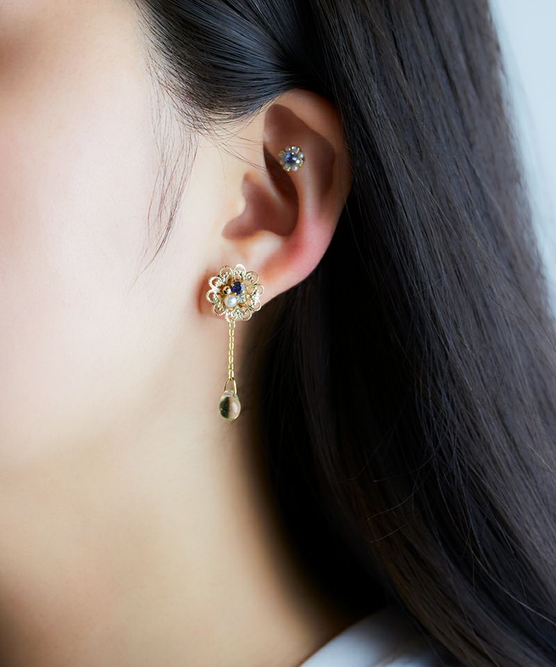 Shashi ピアス シャシ ドロップ 花 キュービックジルコニア Shashi ピアス ドロップ フラワー 花 キュービックジルコニア